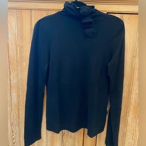 Beautiful Black turtle neck with 3 roses